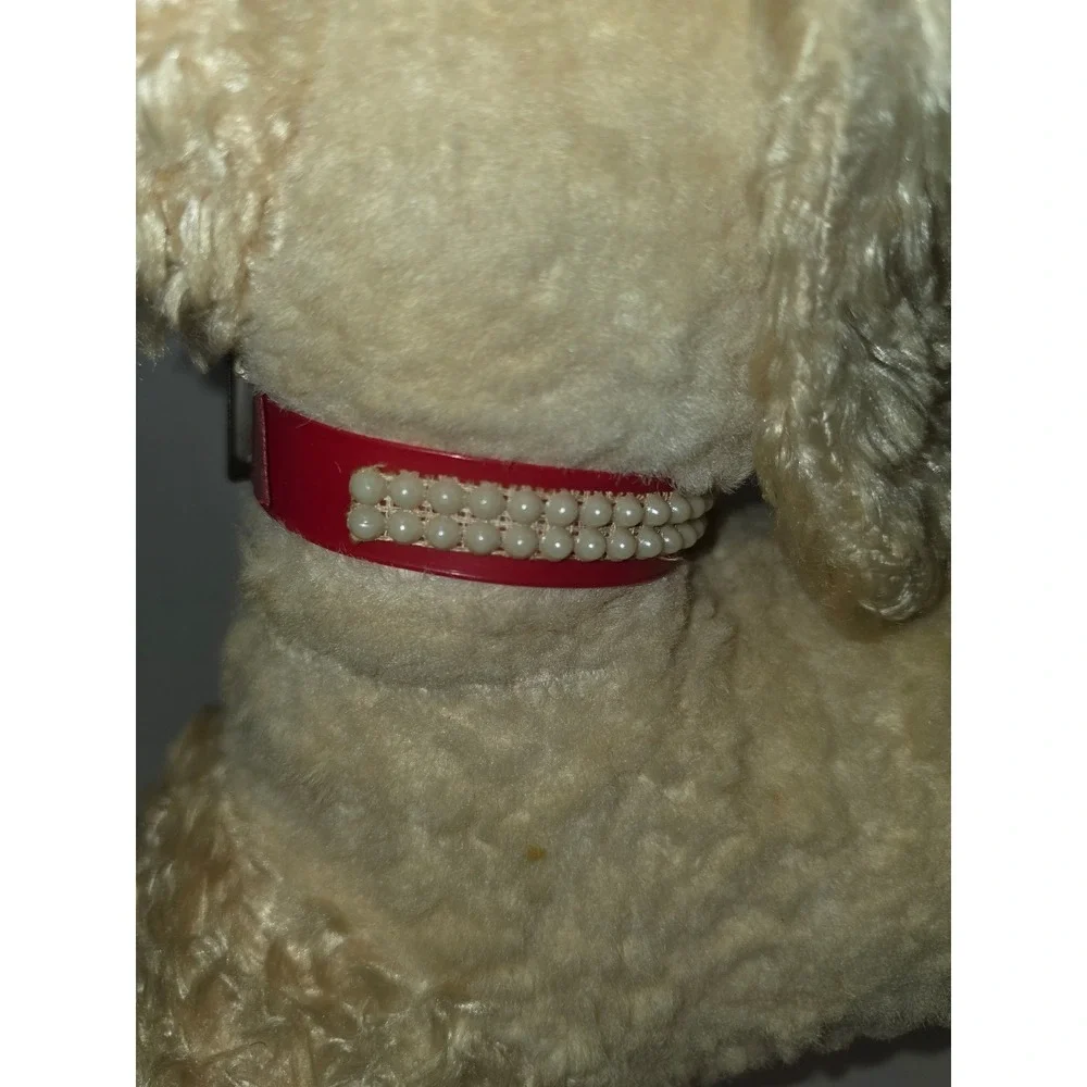 vintage mid-century mohair stuffed poodle toy 1950s